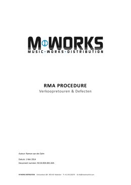 RMA PROCEDURE - Music Works Distribution