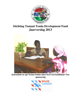 Jaarverslag 2013 - Tumani Tenda Development Fund