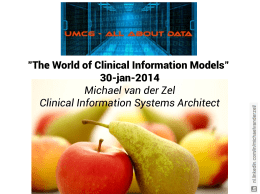 "The World of Clinical Information Models" 30-jan-2014