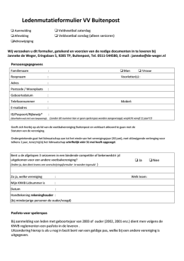 Aanmeldingsformulier VV Buitenpost