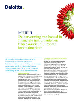 MiFID II De hervorming van handel in financiële