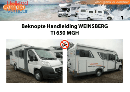1 Beknopte Handleiding WEINSBERG TI 650 MGH