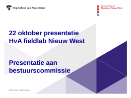HVA Fieldlab NW - Bestuurscommissie Nieuw-West