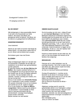 05 oktober 2014 jaargang 14 nr. 45