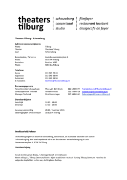 Theaters Tilburg - Schouwburg Adres en contactgegevens Telefoon