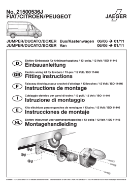 No. 21500536J FIAT/CITROEN/PEUGEOT Einbauanleitung Fitting
