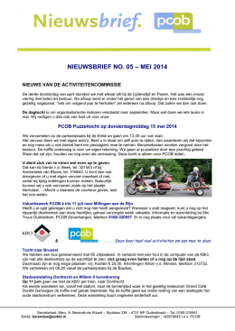 NIEUWSBRIEF NO - Protestantse gemeente Oudenbosch
