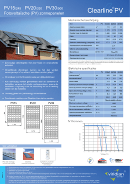 Clearline PV panelen - Premium Energy Systems BV