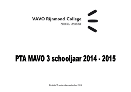 PTA MAVO 3 - VAVO Rijnmond College