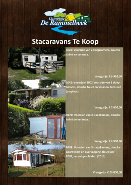 Stacaravans Te Koop - Camping de Rammelbeek