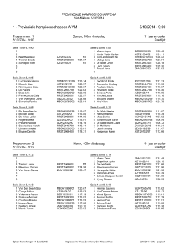 1 - Provinciale Kampioenschappen A VM 5/10/2014 - 9:00