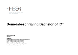 Domeinbeschrijving Bachelor of ICT