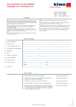 Aanvraag bewijs van bevoegdheid vliegtuigen (A) of