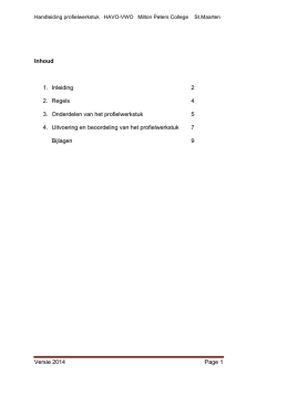 Versie 2014 Page 1 Inhoud 1. Inleiding 2 2. Regels 4 3