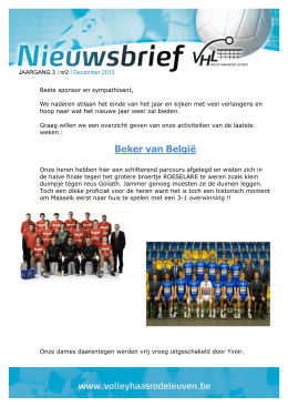 VHL nieuwsbrief 2 2013-2014 sponsors
