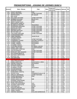 PREINSCRIPTIONS - JOGGING DE LEERNES 29/06/14