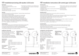 ENG Installation instructions LED control gear LCC8 Junior SWE
