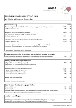 VU Medisch Centrum Amsterdam tarieven 2014