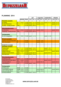 PLANNING 2014 - De Puzzelaar