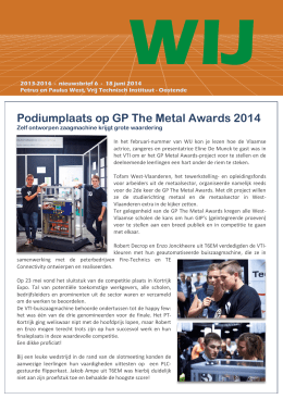 Podiumplaats op GP The Metal Awards 2014
