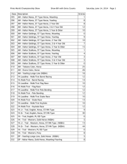 Pinto World Championship Show Show Bill with Entry Counts