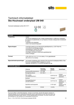 Technisch informatieblad Sto-Houtvezel onderplaat UM 040