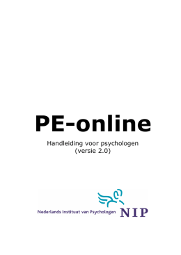 Algemene handleiding PE-online