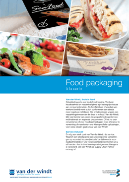 Food packaging - Van der Windt verpakking