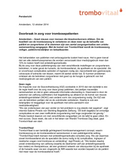 TromboVitaal persbericht (PDF) - specialistisch medisch centrum