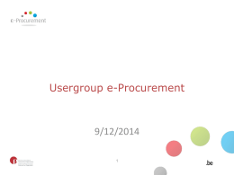 Usergroup e-Procurement 9/12/2014