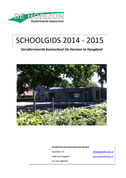 Schoolgids GBS De Horizon 2014-2015