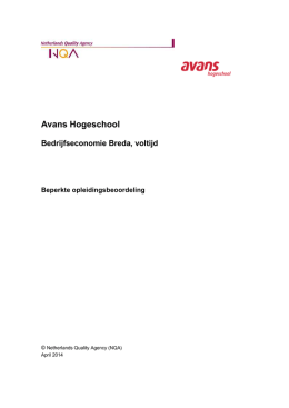 rapport Avans Breda hbo-ba Bedrijfseconomie