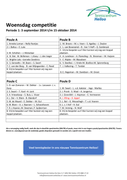 Wo indeling 1e periode 2014-2015