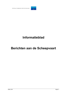 Informatieblad Berichten aan de Scheepvaart