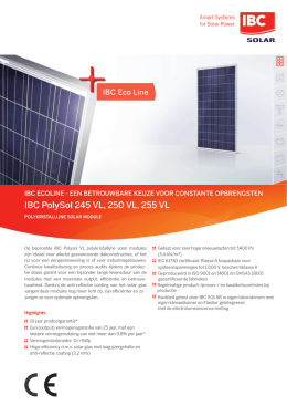 Brochure IBC Solar zonnepaneel PolySol 255 VL