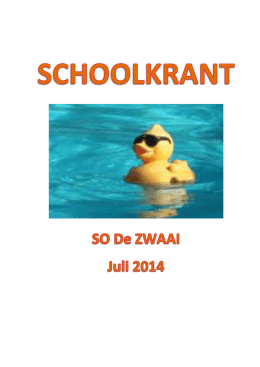 Lees hier de schoolkrant SO De Zwaai van juli 2014