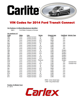 VIN Codes for 2014 Ford Transit Connect