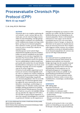 Procesevaluatie Chronisch Pijn Protocol (CPP)