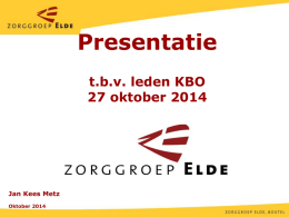 Presentatieverslag Zorggroep Elde - KBO