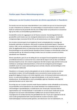 Position paper Vlaams Materialenpro Uitbouwen van de
