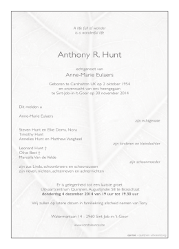 Anthony R. Hunt - quirijnen uitvaartzorg