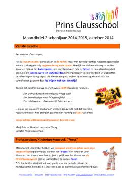 Maandbrief 2 schooljaar 2014-2015, oktober 2014