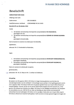 Bevelschrift Hof Den Haag 28 oktober 2014, IEF 14331 - IE