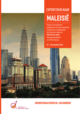 Maleisi&euml;: juridisch en reglementair kader voor Belgische export