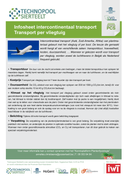 Infosheet intercontinentaal transport Transport per vliegtuig