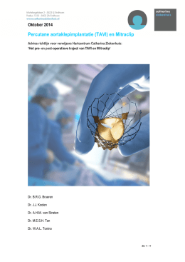 Percutane aortaklepimplantatie (TAVI) en Mitraclip