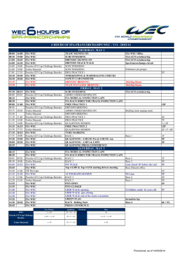 Timetable V11 - 6 hours of Spa-francorchamps WEC - CNCR-NKBK