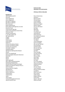 Deelnemerslijst Zakendoen met Zuid-Amerika 20 februari 2014