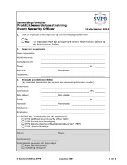 Aanmeldingsformulier training praktijkbeoordelaar ESO 2014