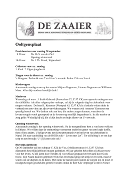 "De Zaaier" wk. 39 - Hervormde Gemeente Ooltgensplaat